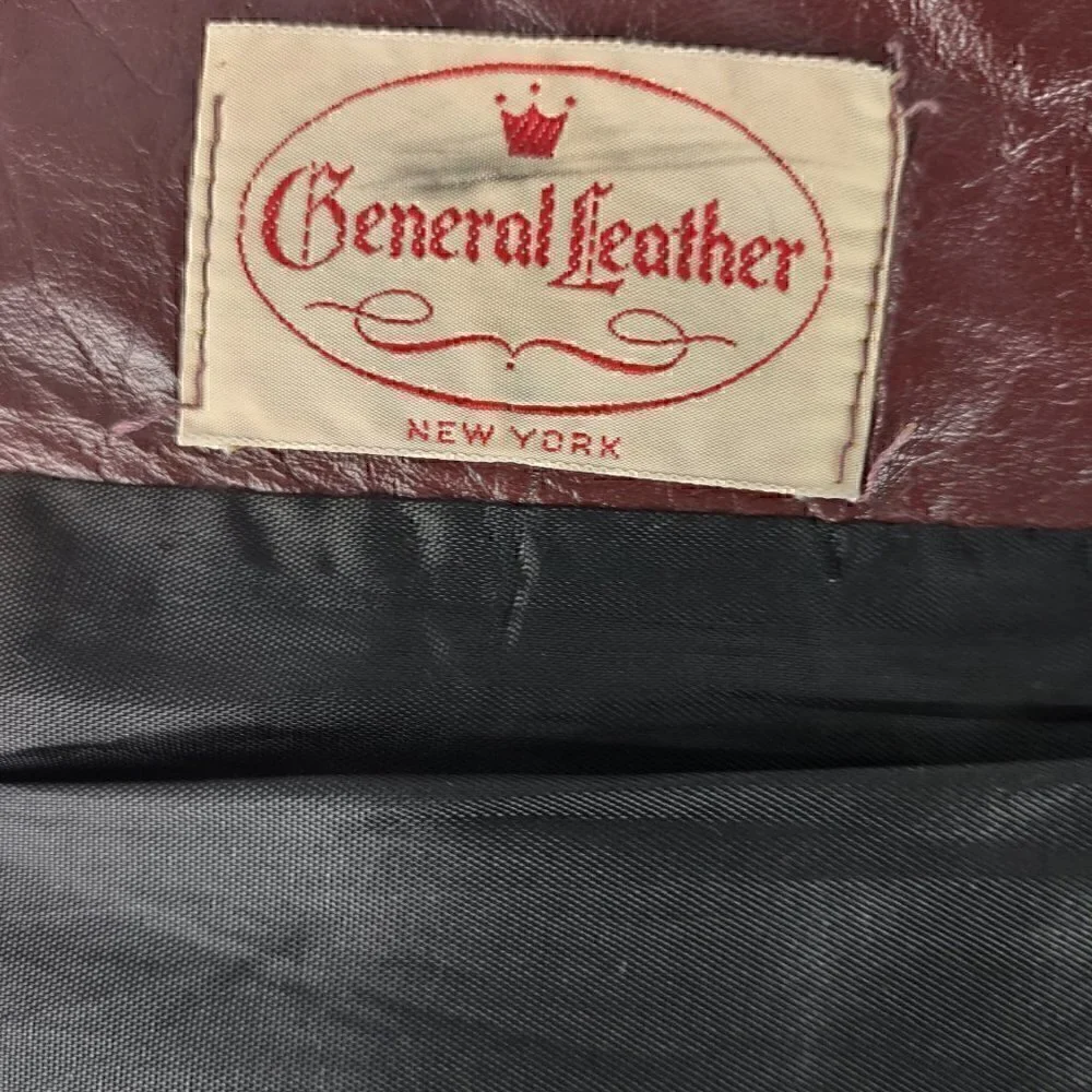General Leather Women's Two Button Chocolate Leather Coat Jacket Size 24.5 - Picture 11 of 13